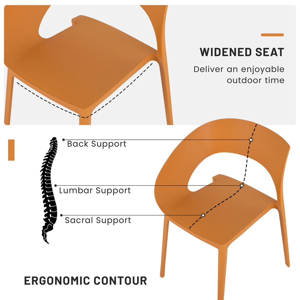 Modern 4 Piece Outdoor Set with Folding Table - Green or Orange