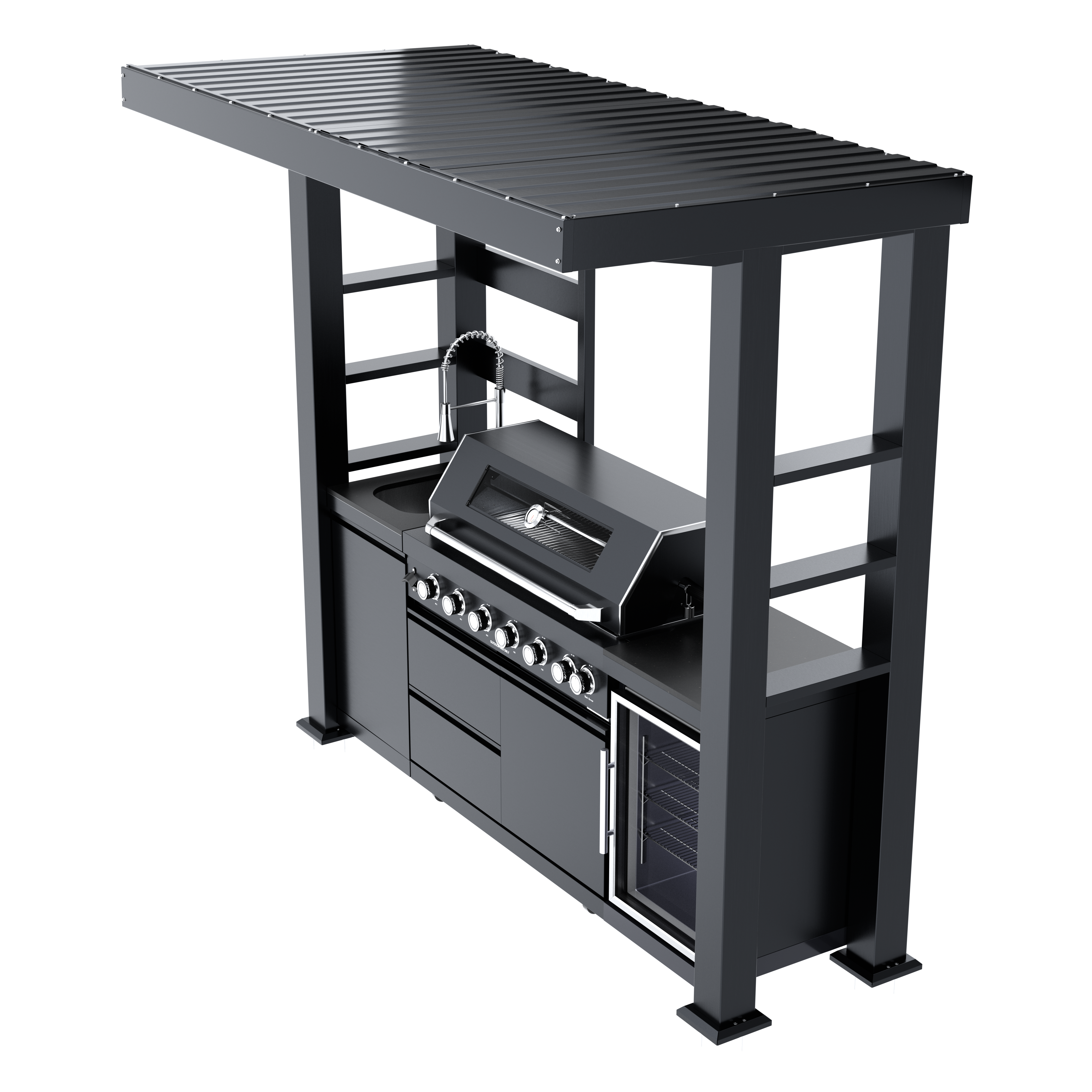 94-Inch 6-Burner Deluxe Stainless Steel Gas Outdoor Kitchen Grill