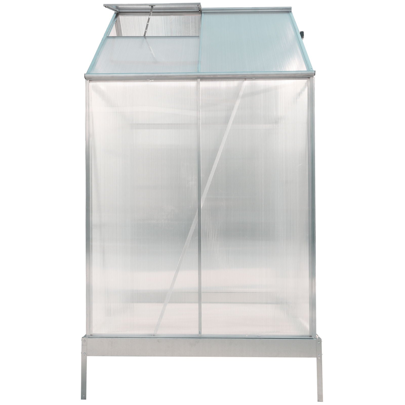 Polycarbonate house, Heavy Duty Outdoor Aluminum Walk-In House Kit With Rain Gutter, Vent And Door For Backyard Garden