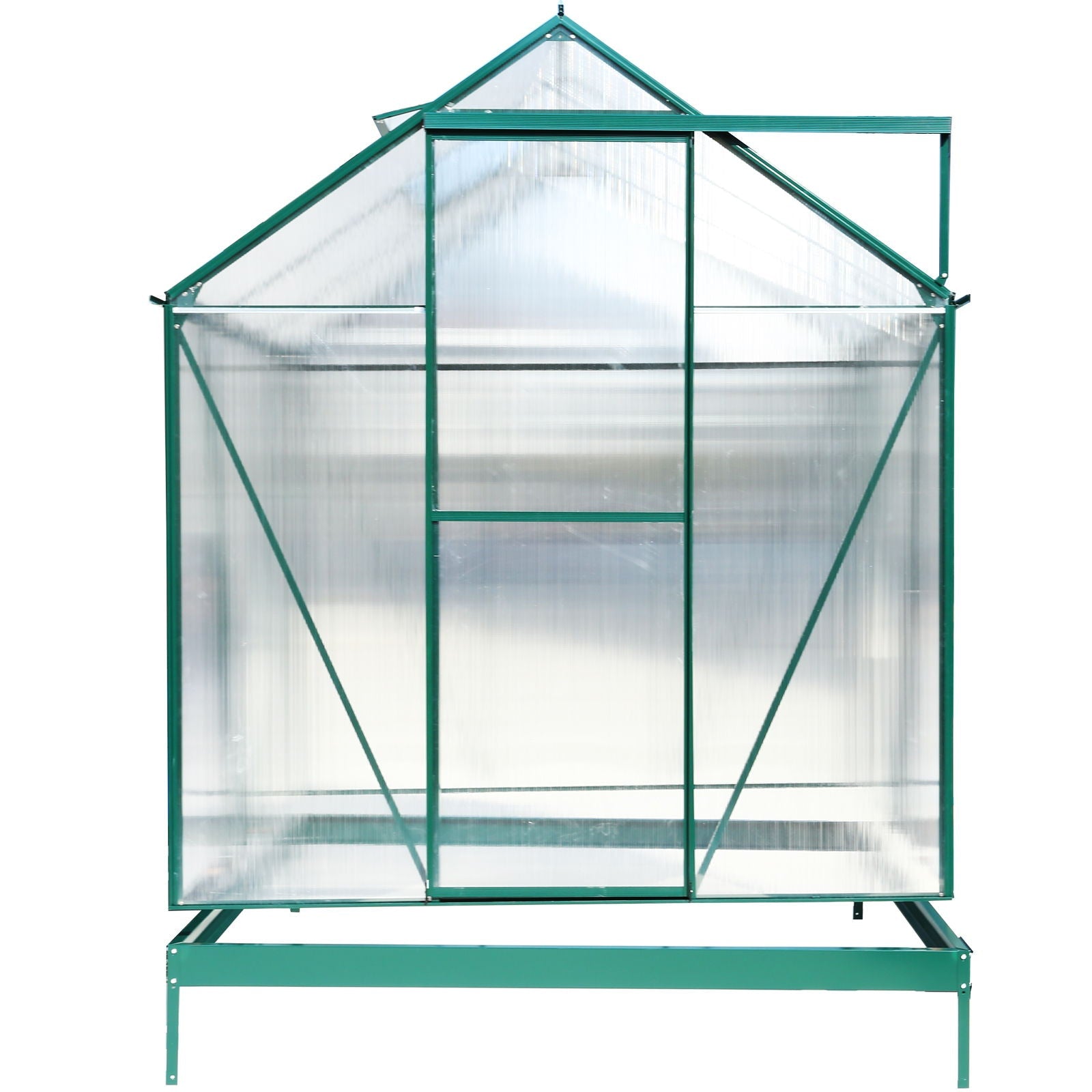 Polycarbonate house, Heavy Duty Outdoor Aluminum Walk-In House Kit With Rain Gutter, Vent And Door For Backyard Garden
