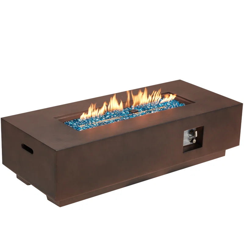 Clyne 15.5'' H X 56'' W MGO Concrete Propane Outdoor Fire Pit Table (Tank and Tank Cover Not Included)