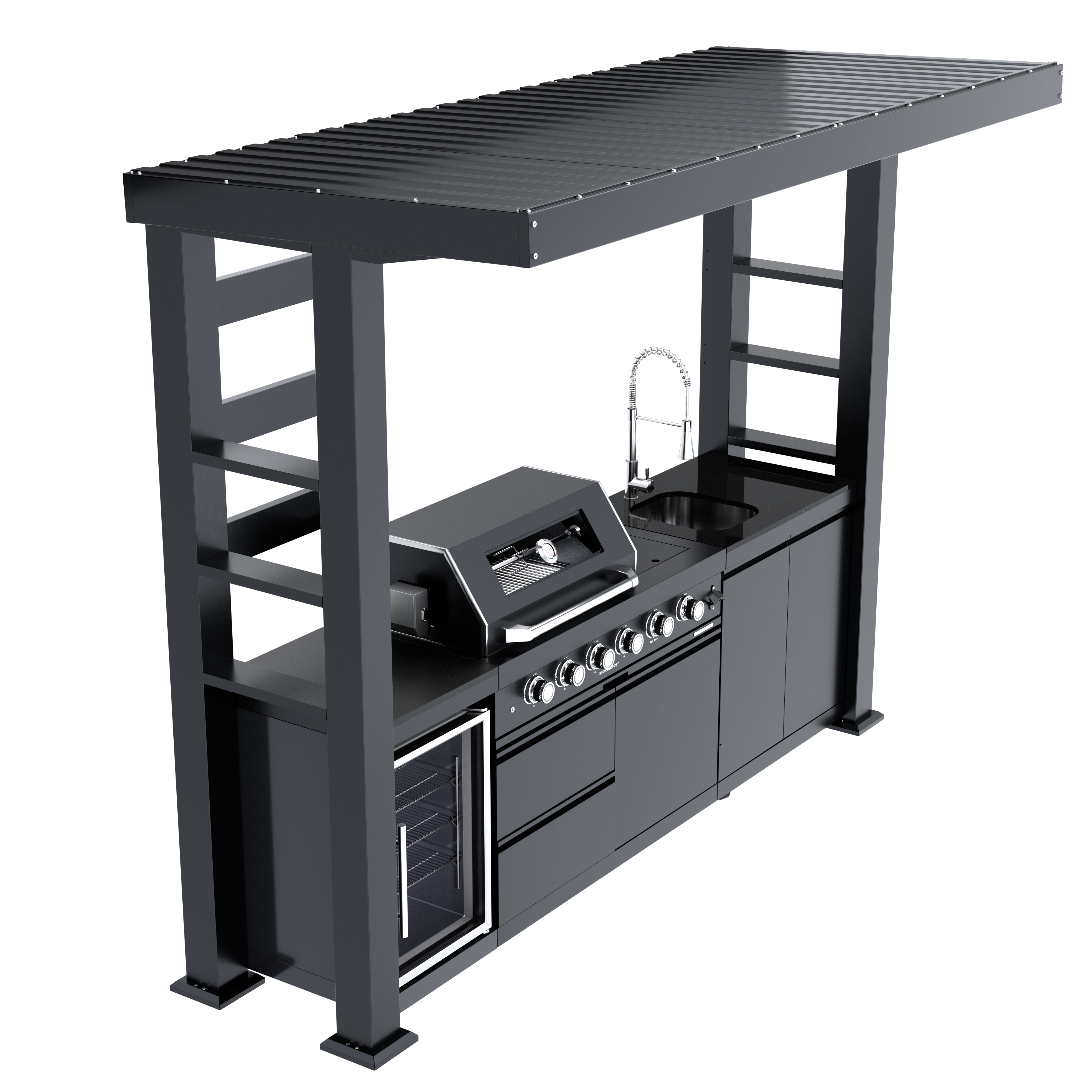 110-Inch Deluxe Stainless Steel Gas Outdoor Kitchen Grill