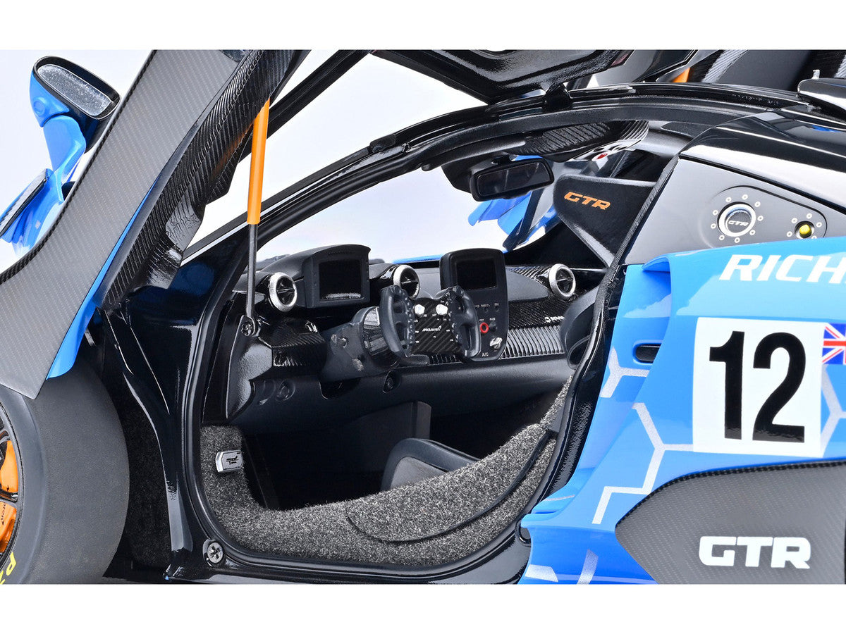 McLaren Senna GTR #12 "Presentation Car" Blue with Black Top and Graphics 1/18 Model Car by Autoart