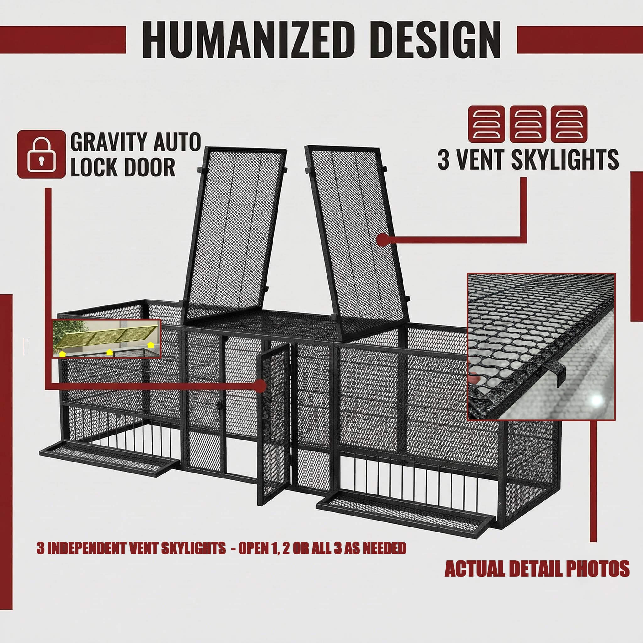 83-Inch Heavy-Duty Outdoor Metal Chicken Coop