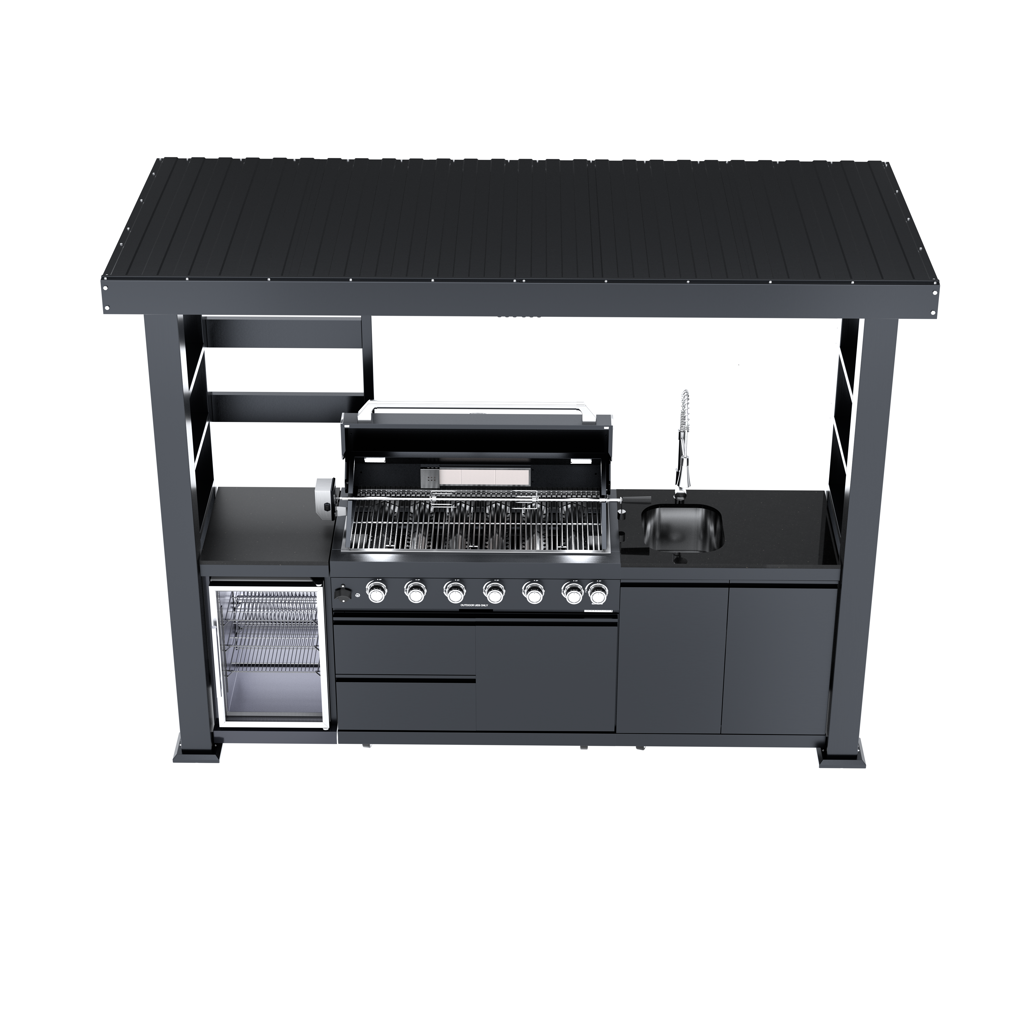 108-Inch 6-Burner Deluxe Outdoor Kitchen Grill