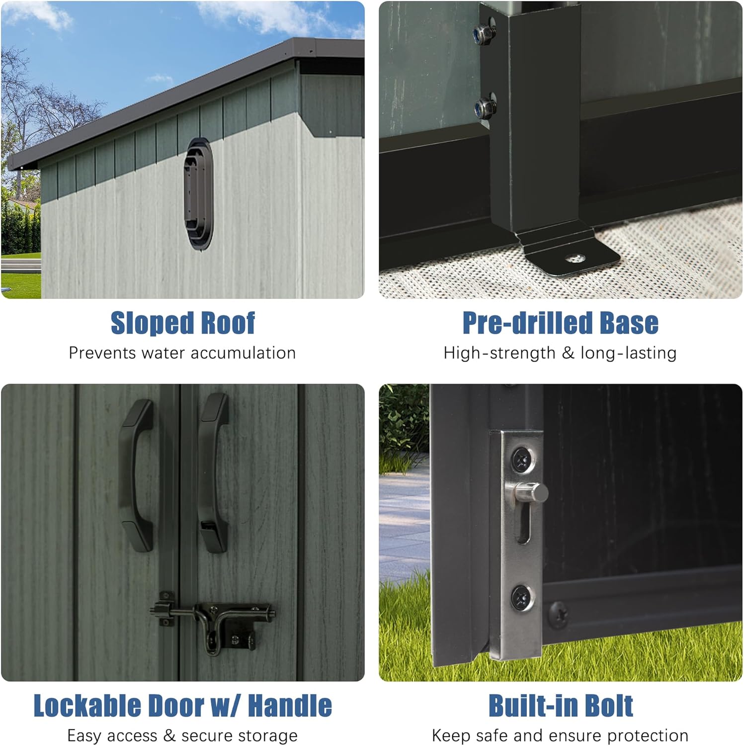 6x11FT Outdoor Resin Storage Shed with Transparent Windows & Louvered Vents