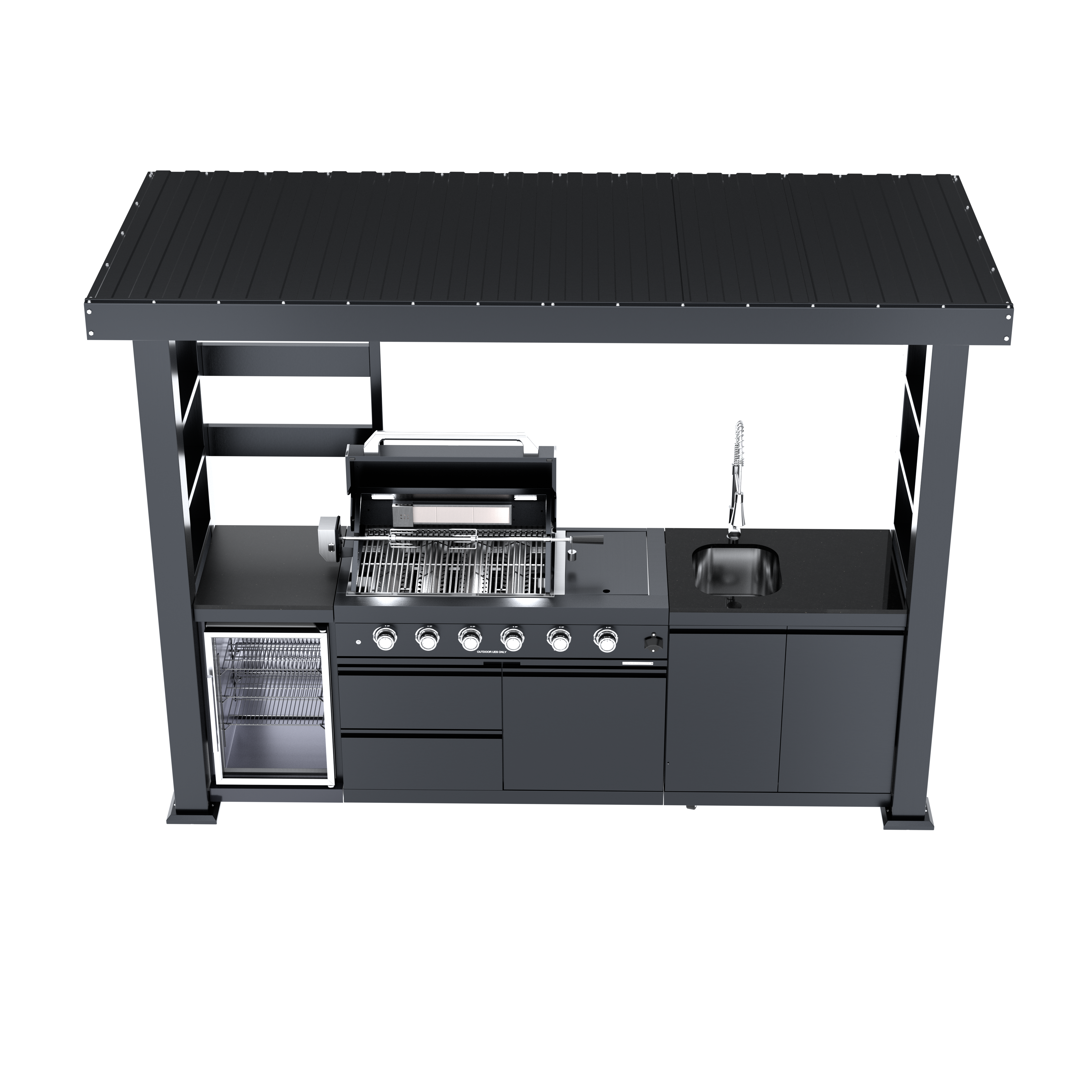110-Inch Deluxe Stainless Steel Gas Outdoor Kitchen Grill