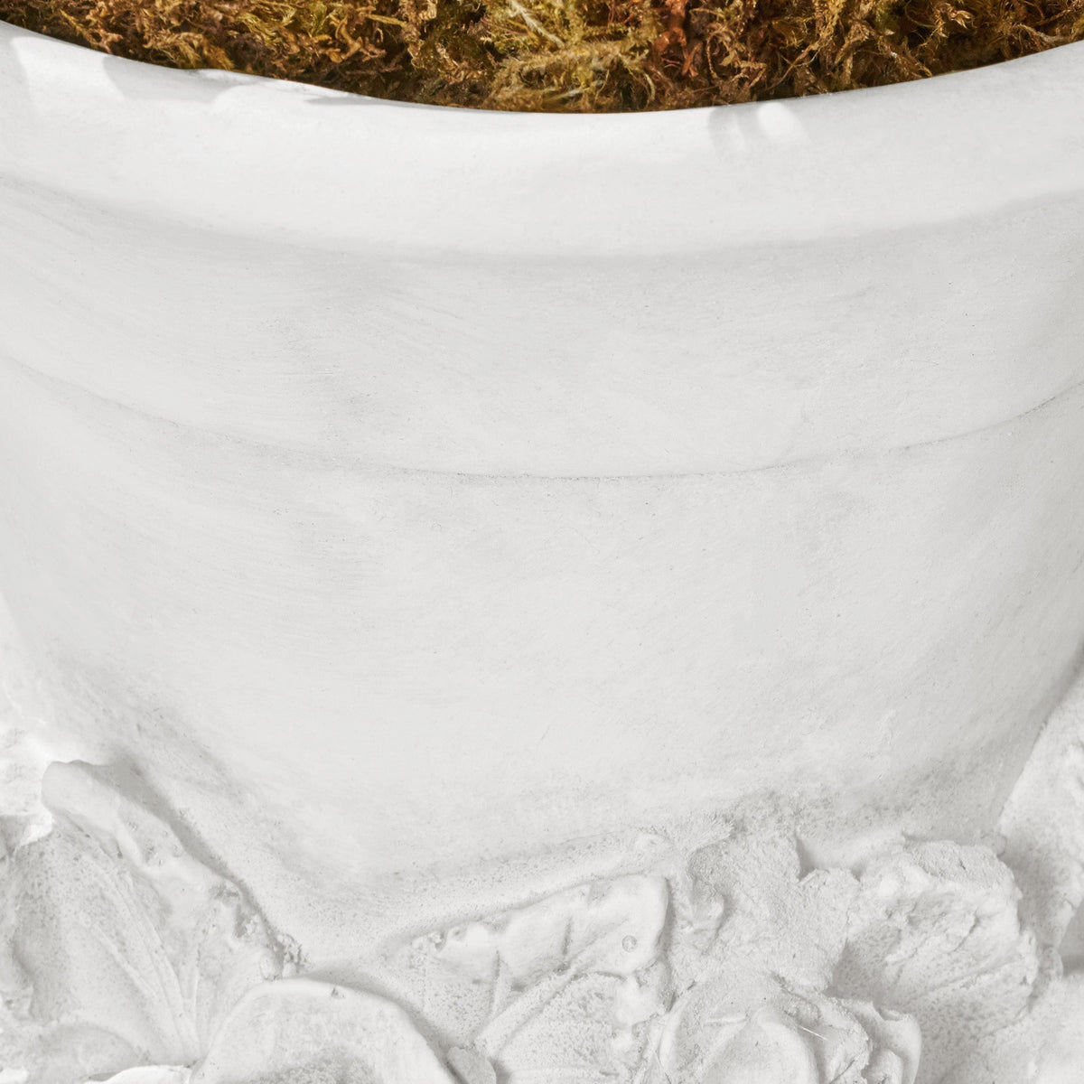 MGO Garden Urn Planter with Handmade Lightweight Concrete - Antique White