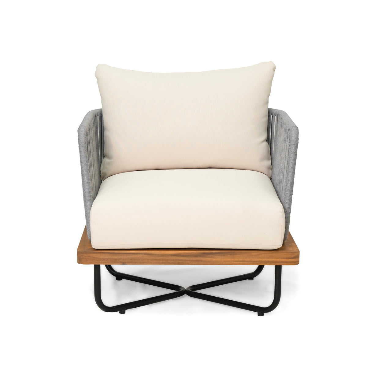 Lucca Outdoor 8 Seaters Patio Set with Rope Woven Detail - Acacia Wood