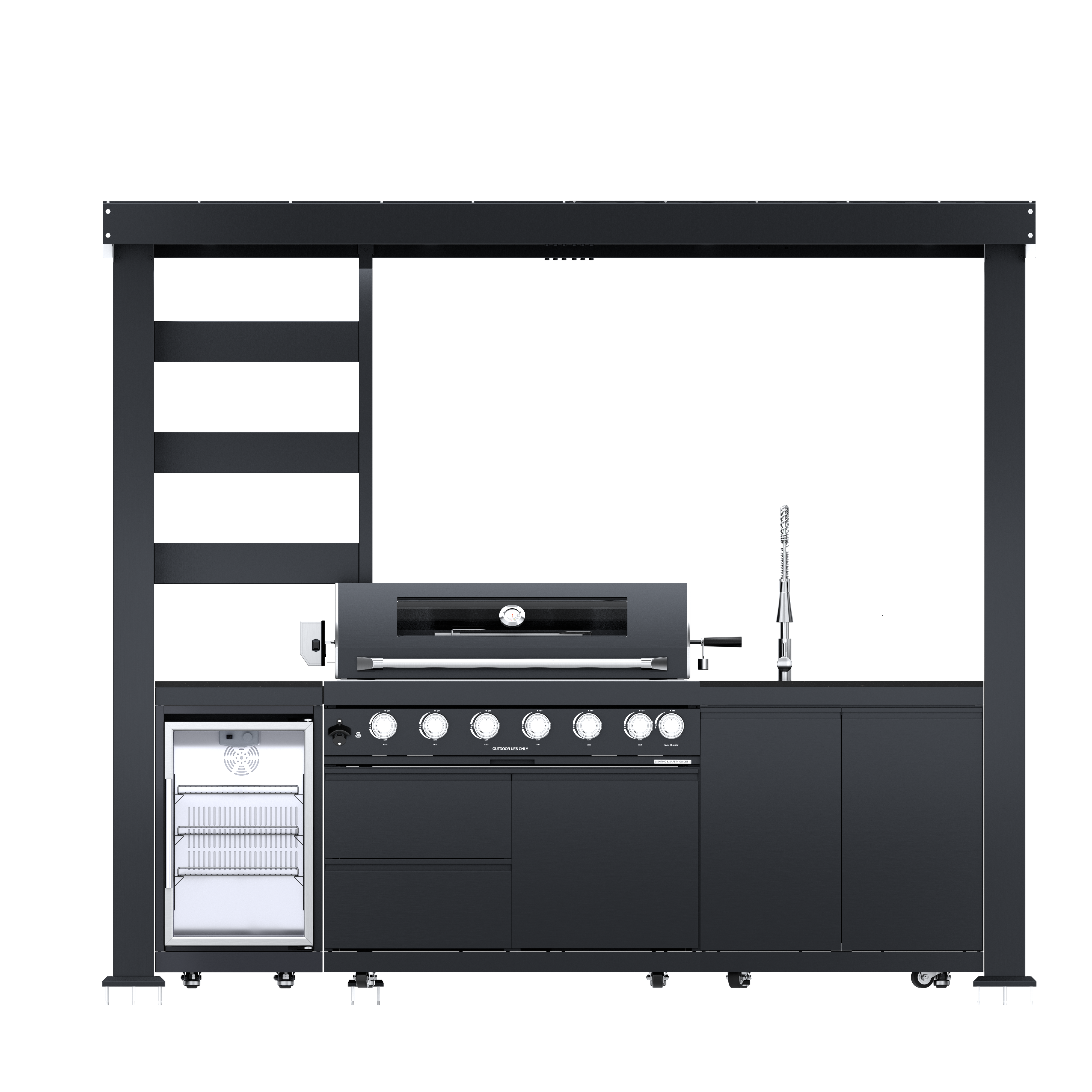 108-Inch 6-Burner Deluxe Outdoor Kitchen Grill