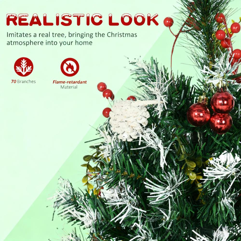 Artificial Christmas Tree Set with LED Lights - Festive Outdoor Decor