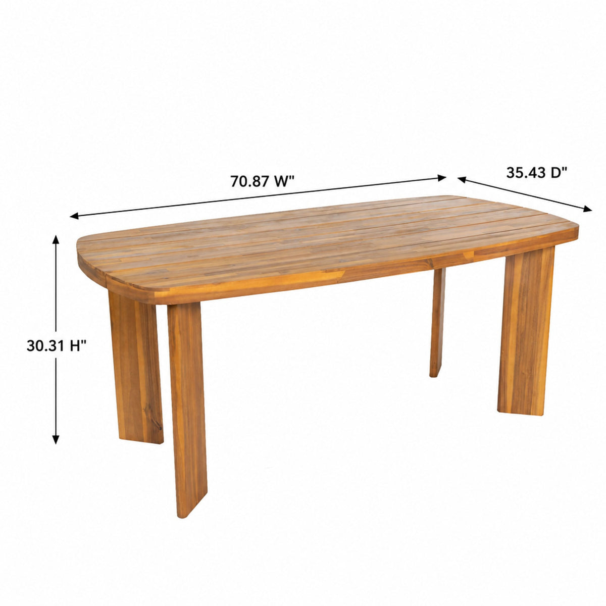 7-Piece Outdoor Patio Dining Set with Cushions - Teak Finish