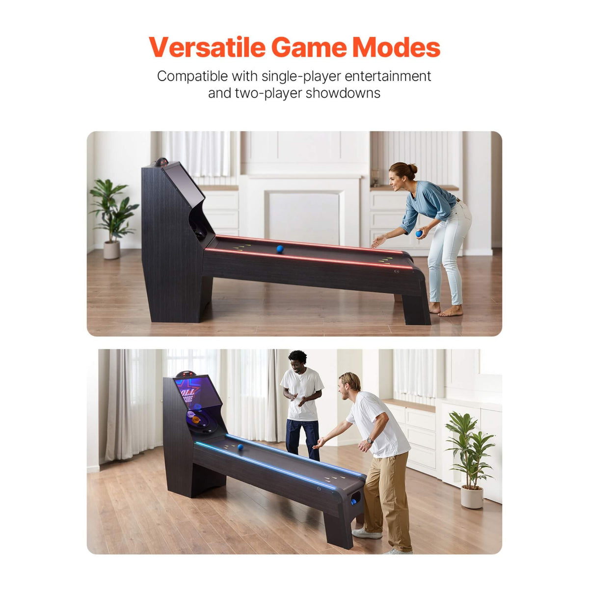 9FT Roll And Score Game Table With Automatic Ball Return
