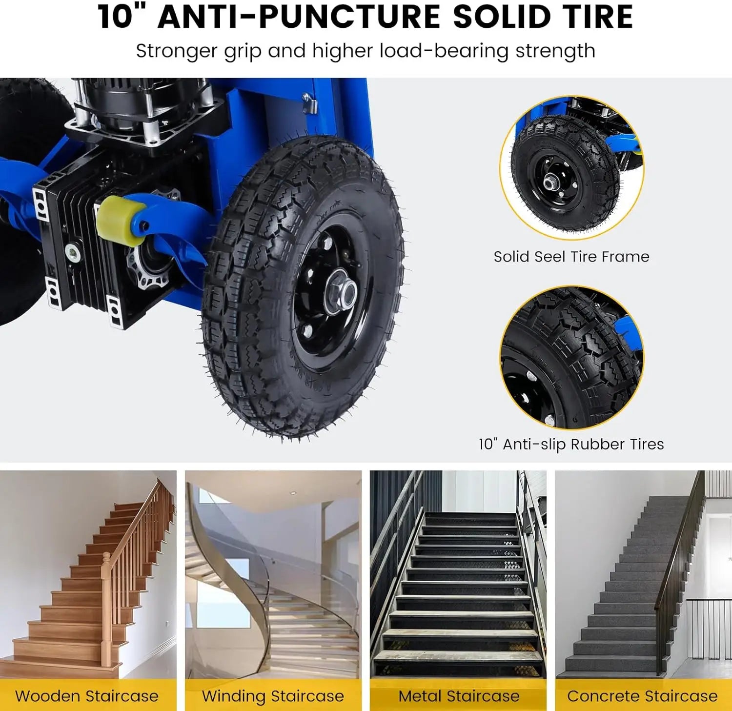 Electric Stair Climbing Dolly with 1200W Motor 880 lb Capacity