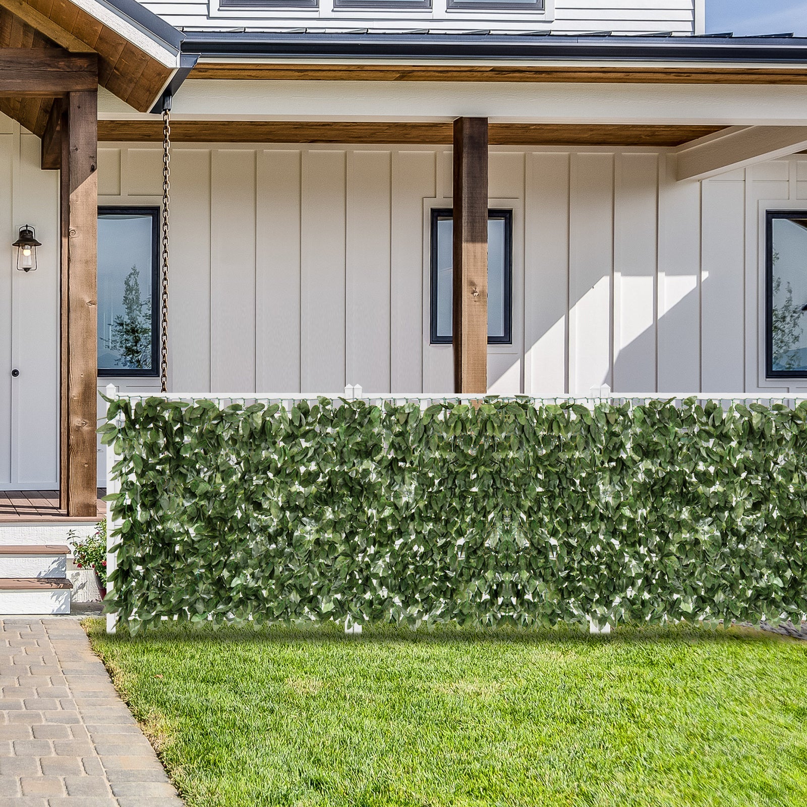 Artificial Lily Leaf Privacy Fence for Garden Yard Balcony Deck