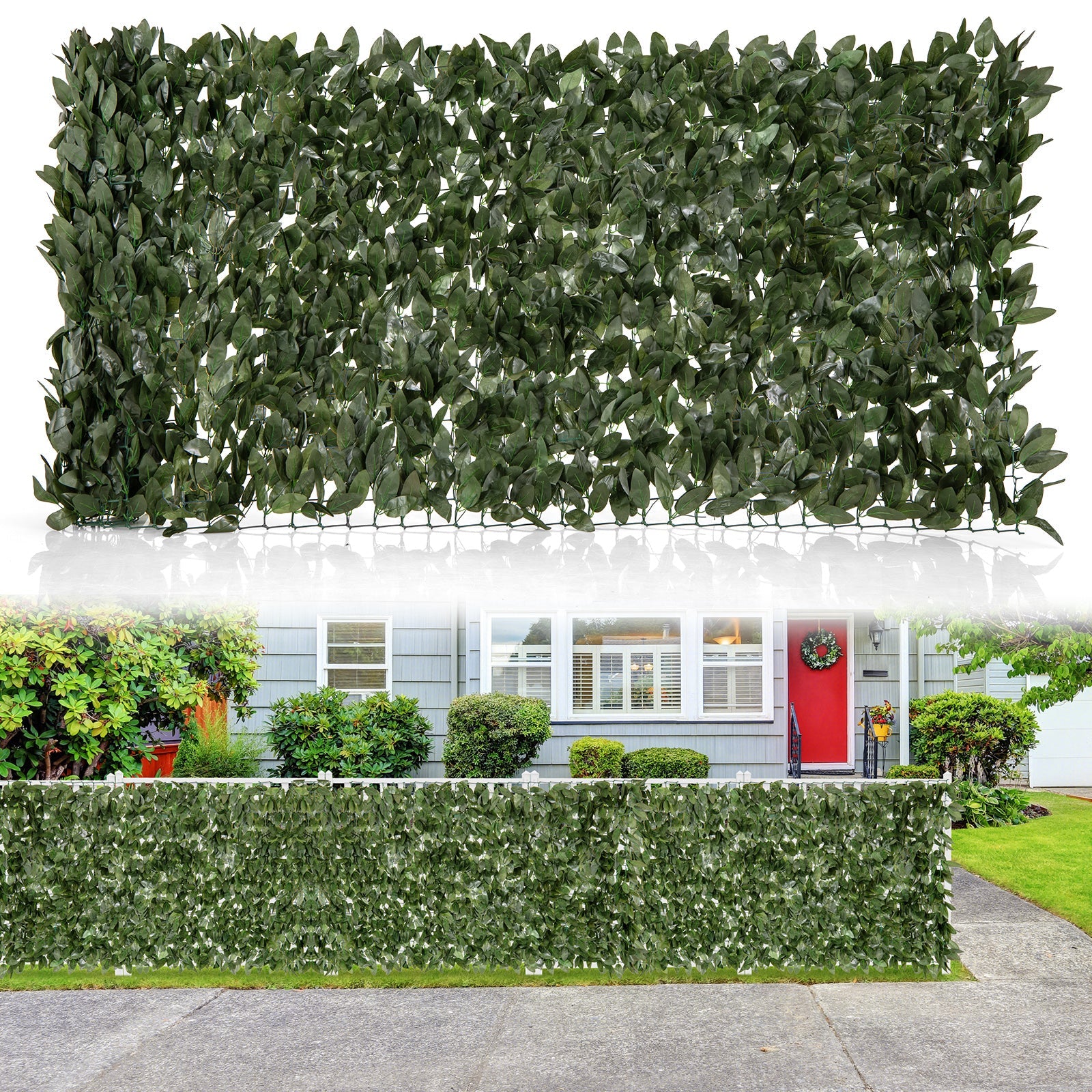 Artificial Lily Leaf Privacy Fence for Garden Yard Balcony Deck