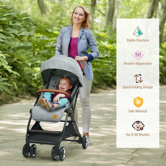 Lightweight Aluminium Frame Baby Stroller with Net-Beige