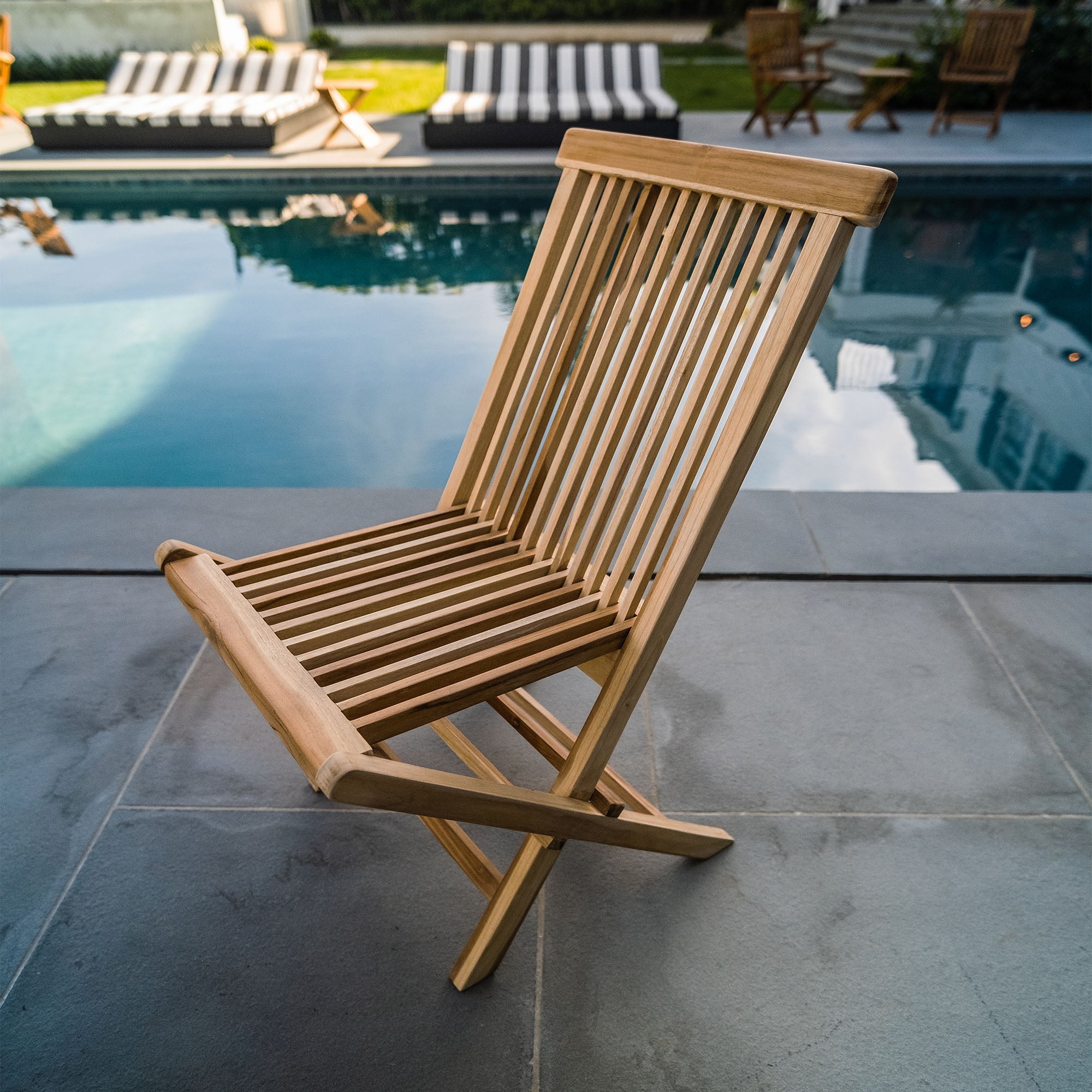 Telluride Teak Outdoor Patio Folding Chair