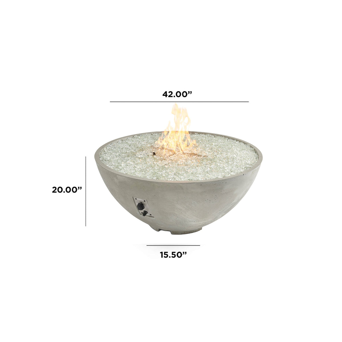 Cove Concrete Edge Gas Fire Pit Bowl 42"
