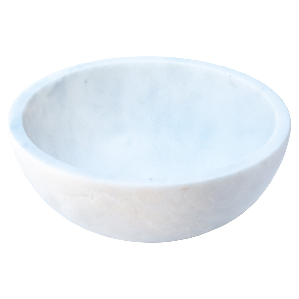 Carrara White Natural Stone Marble Vessel Sink (D)16" (H)6"
