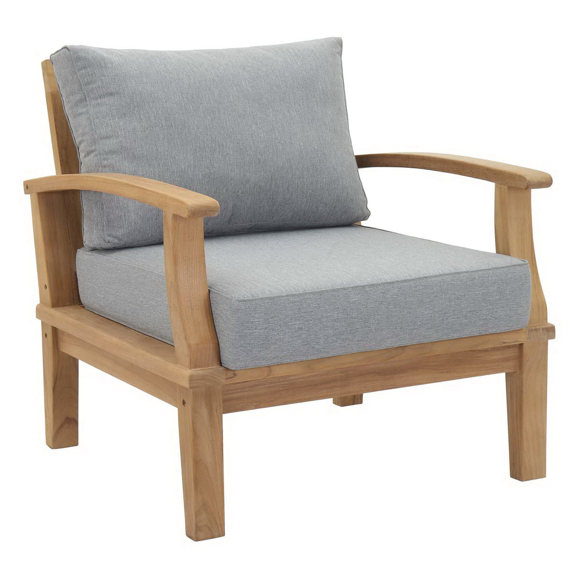 Marina 4 Piece Outdoor Patio Teak Set by Modway - Natural Gray / Natural Navy / Natural White (EEI-1469)