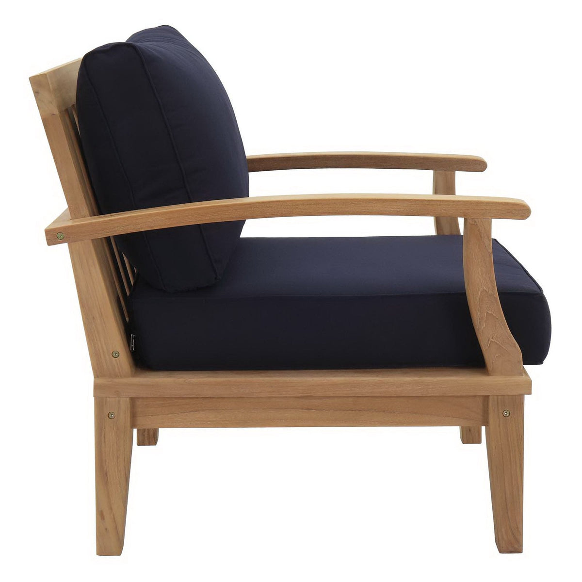 Marina 4 Piece Outdoor Patio Teak Set by Modway - Natural Gray / Natural Navy / Natural White (EEI-1469)