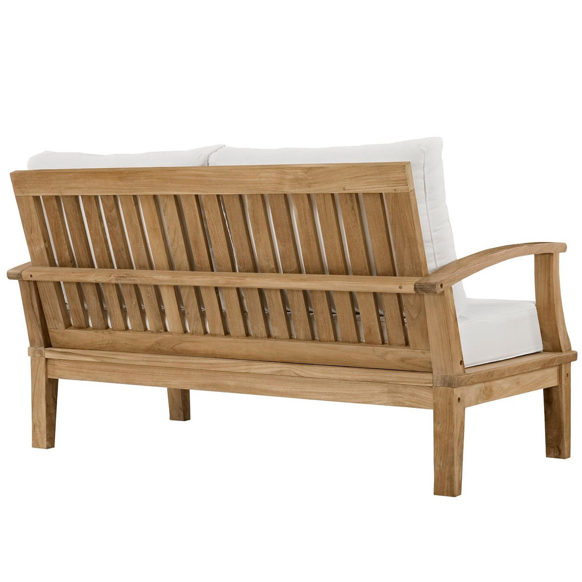 Marina 4 Piece Outdoor Patio Teak Set by Modway - Natural Gray / Natural Navy / Natural White (EEI-1469)