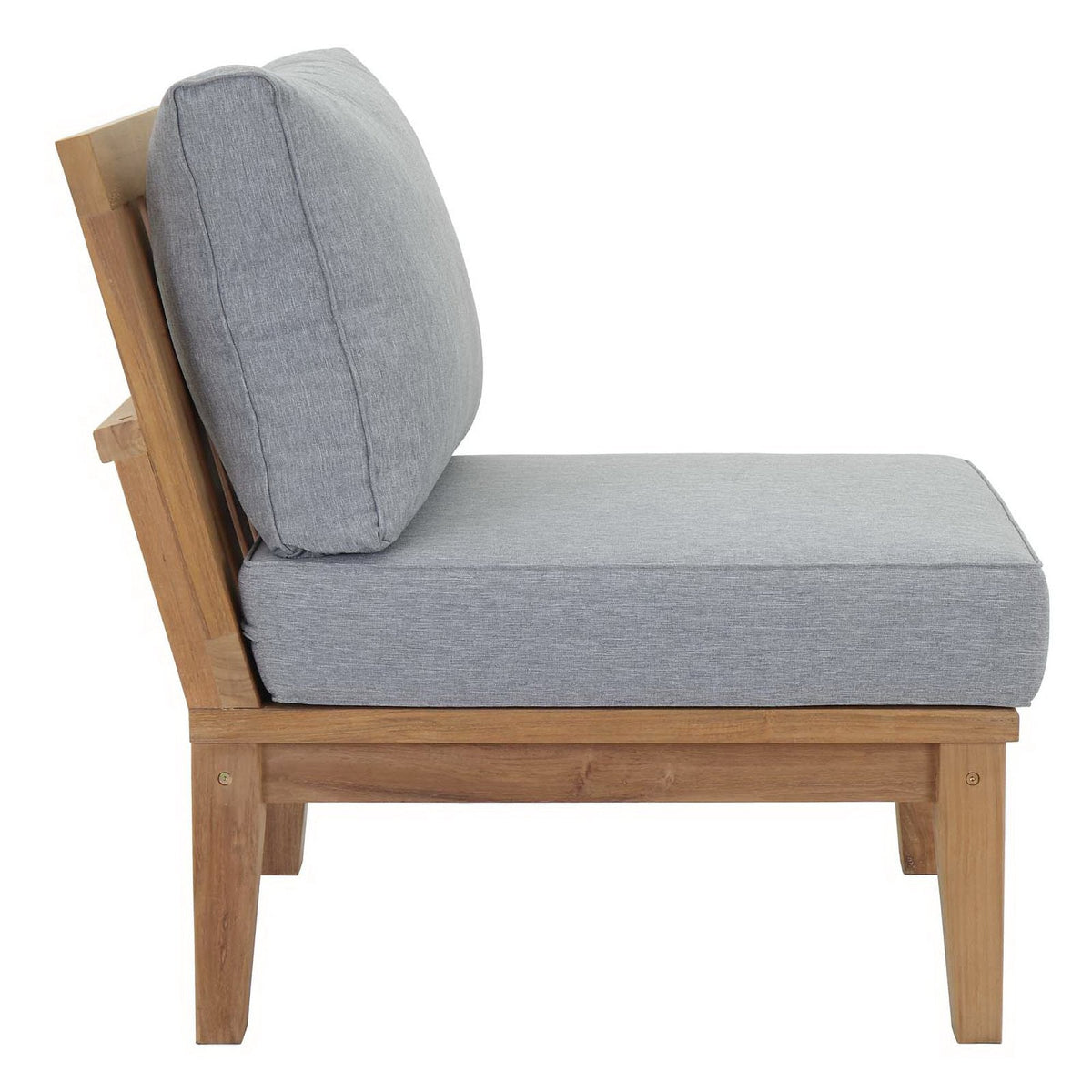 Marina 5 Piece Outdoor Patio Teak Set by Modway - Natural Gray / Natural Navy / Natural White (EEI-1477)