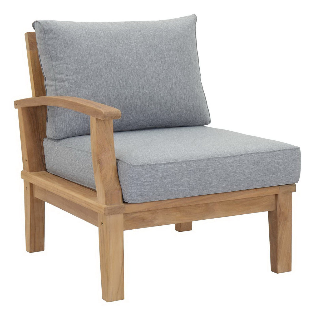 Marina 5 Piece Outdoor Patio Teak Set by Modway - Natural Gray / Natural Navy / Natural White (EEI-1477)