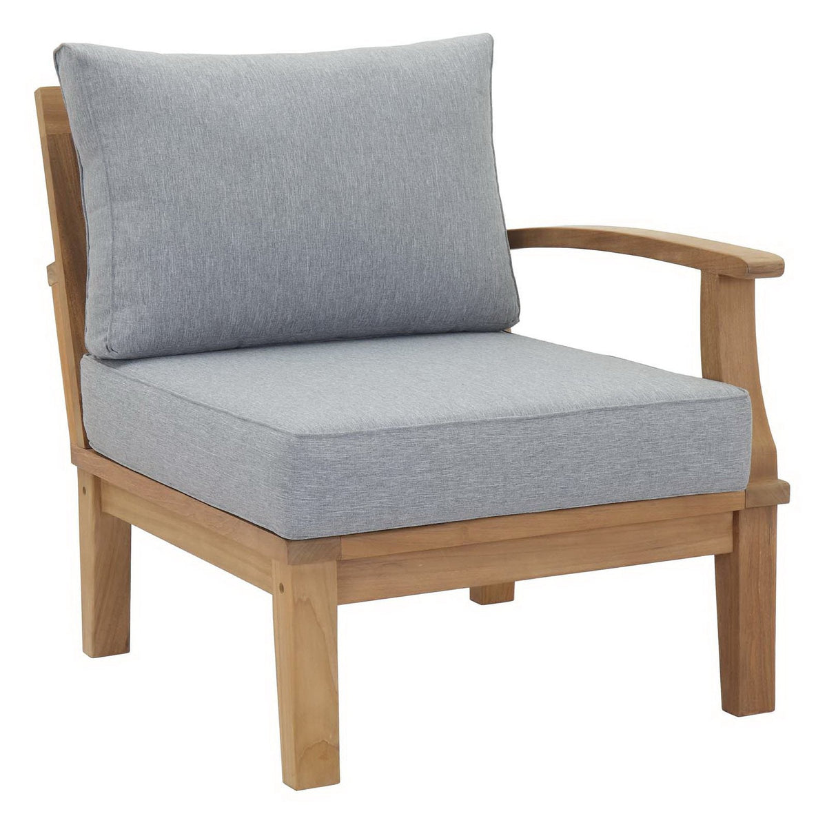 Marina 5 Piece Outdoor Patio Teak Set by Modway - Natural Gray / Natural Navy / Natural White (EEI-1477)
