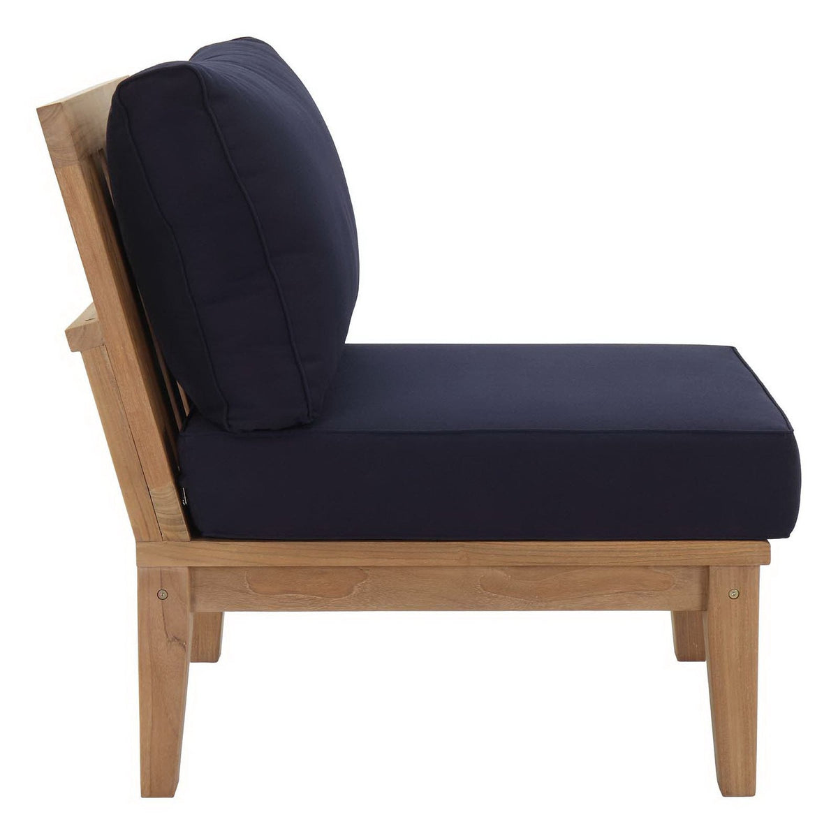 Marina 5 Piece Outdoor Patio Teak Set by Modway - Natural Gray / Natural Navy / Natural White (EEI-1477)