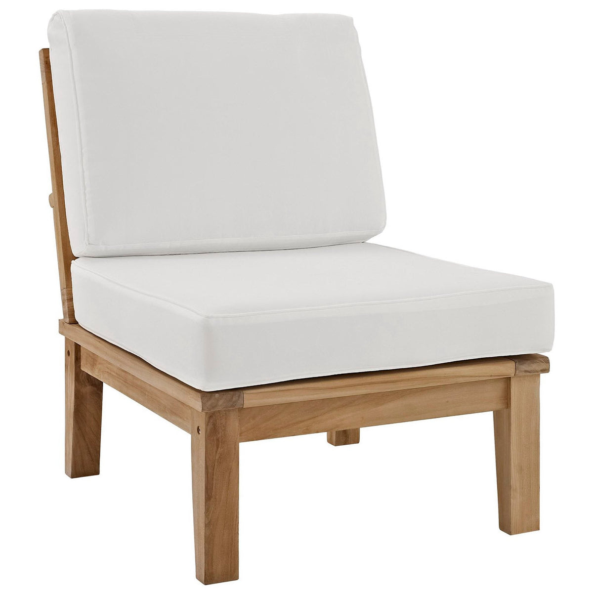 Marina 5 Piece Outdoor Patio Teak Set by Modway - Natural Gray / Natural Navy / Natural White (EEI-1477)
