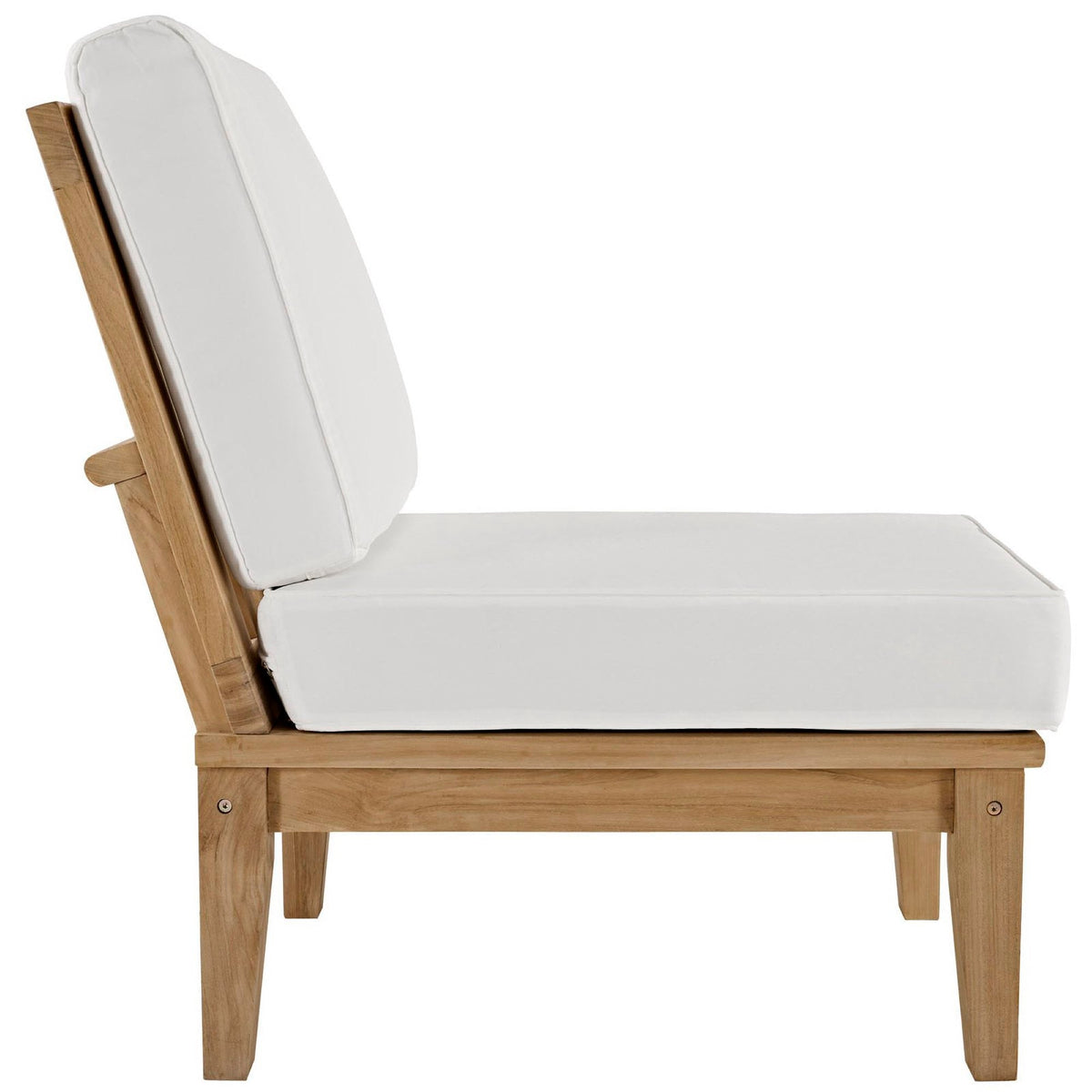 Marina 5 Piece Outdoor Patio Teak Set by Modway - Natural Gray / Natural Navy / Natural White (EEI-1477)