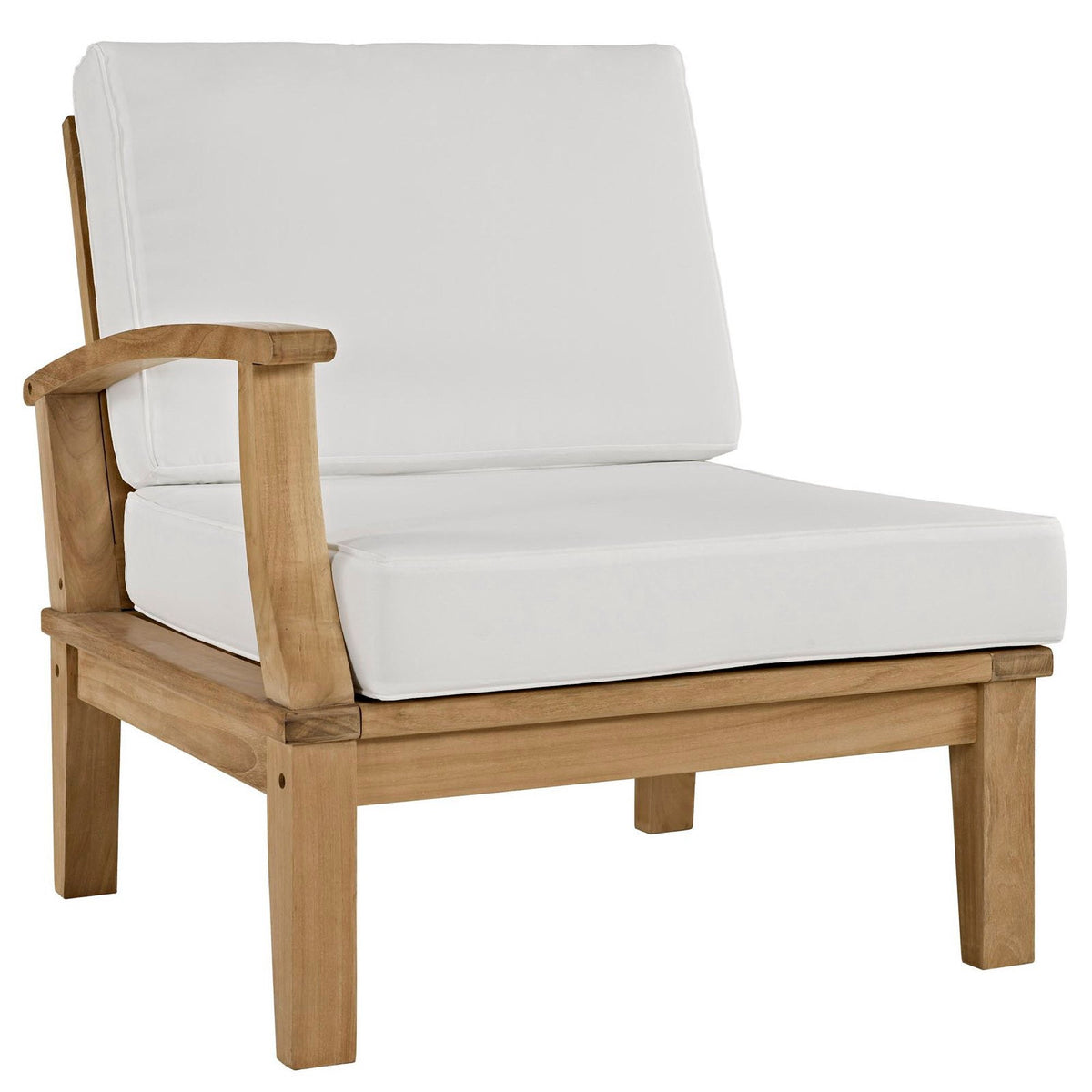 Marina 5 Piece Outdoor Patio Teak Set by Modway - Natural Gray / Natural Navy / Natural White (EEI-1477)