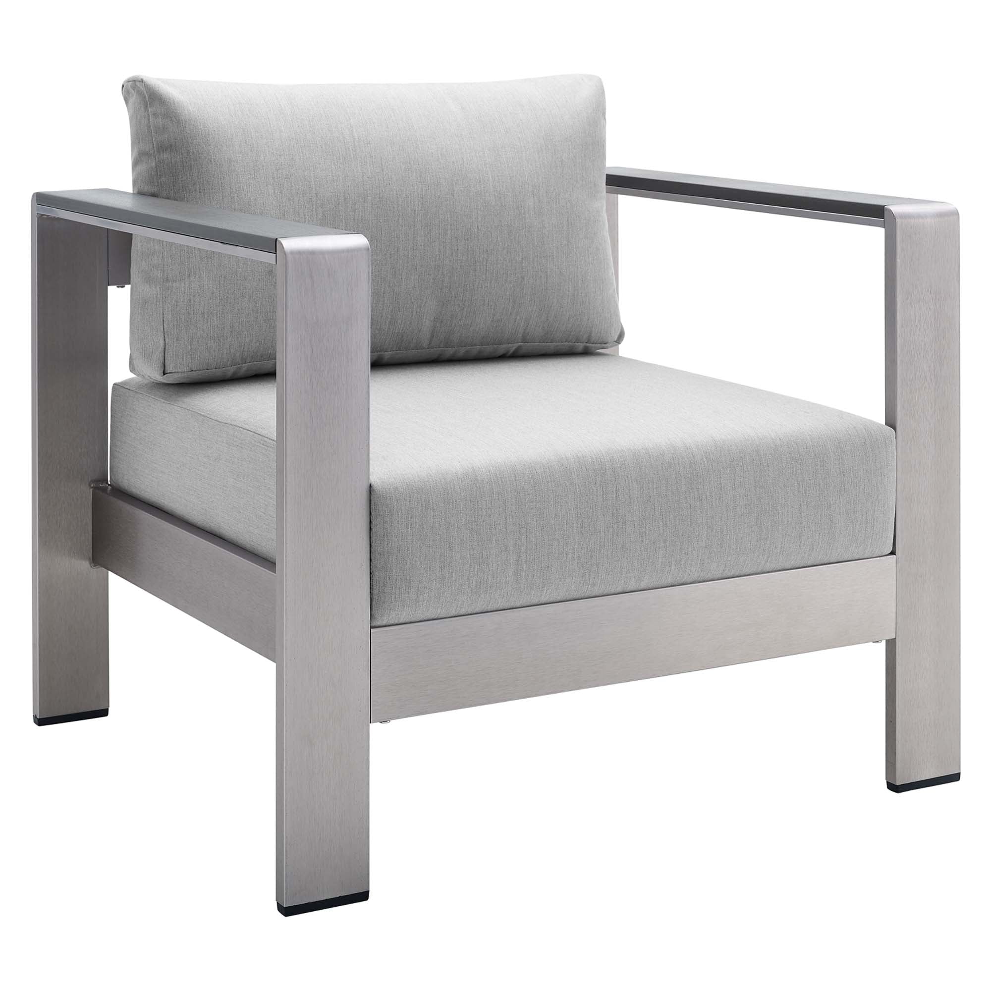 Shore 4 Piece Sunbrella Fabric Outdoor Patio Aluminum Set by Modway