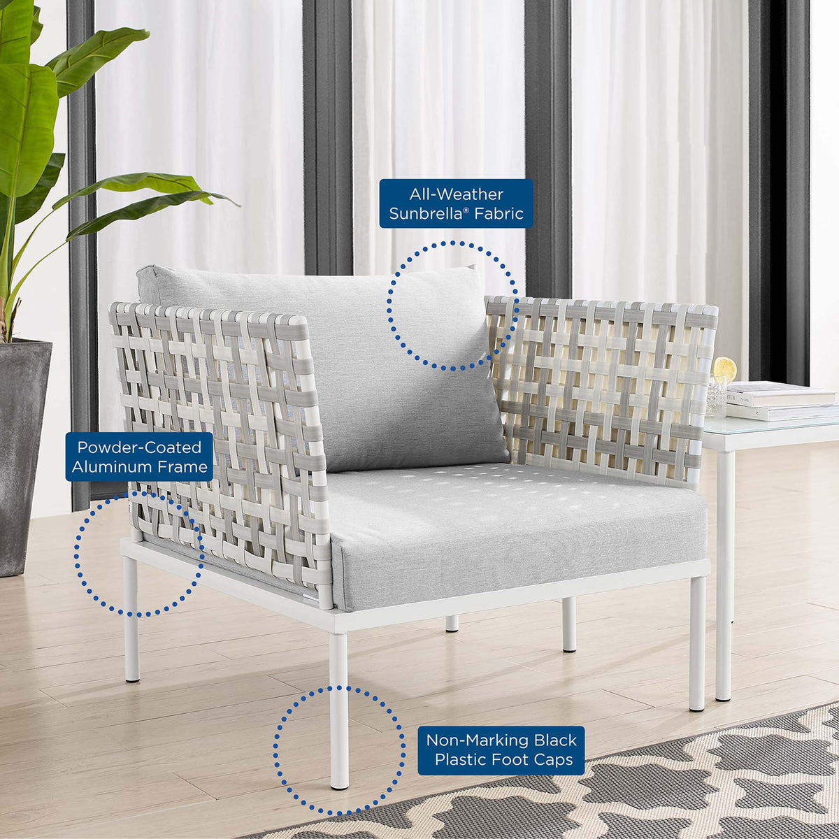 Harmony Sunbrella® Basket Weave Outdoor Patio Aluminum Armchair by Modway