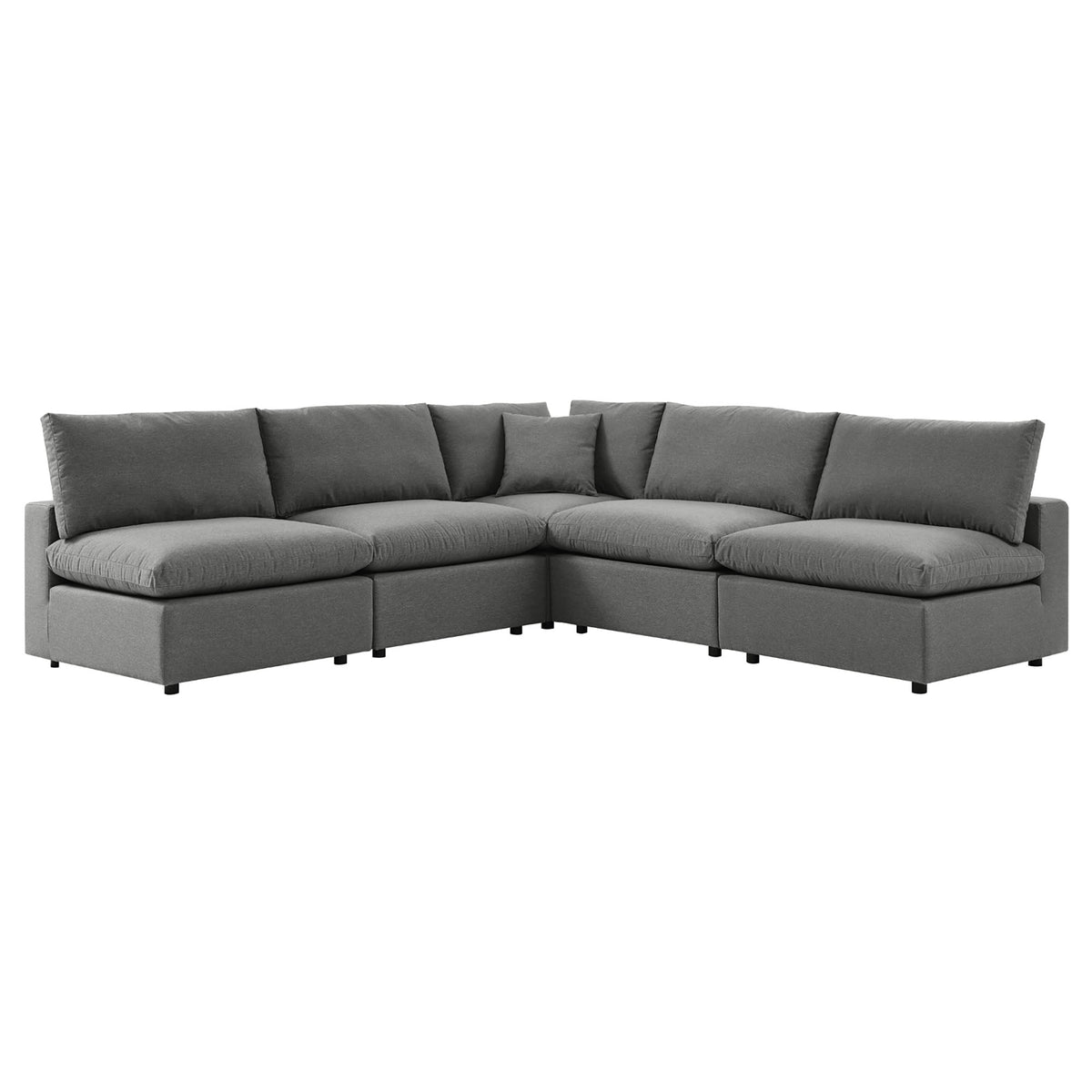 Commix 5-Piece Outdoor Patio Sectional Sofa by Modway - Charcoal / White (EEI-5587)