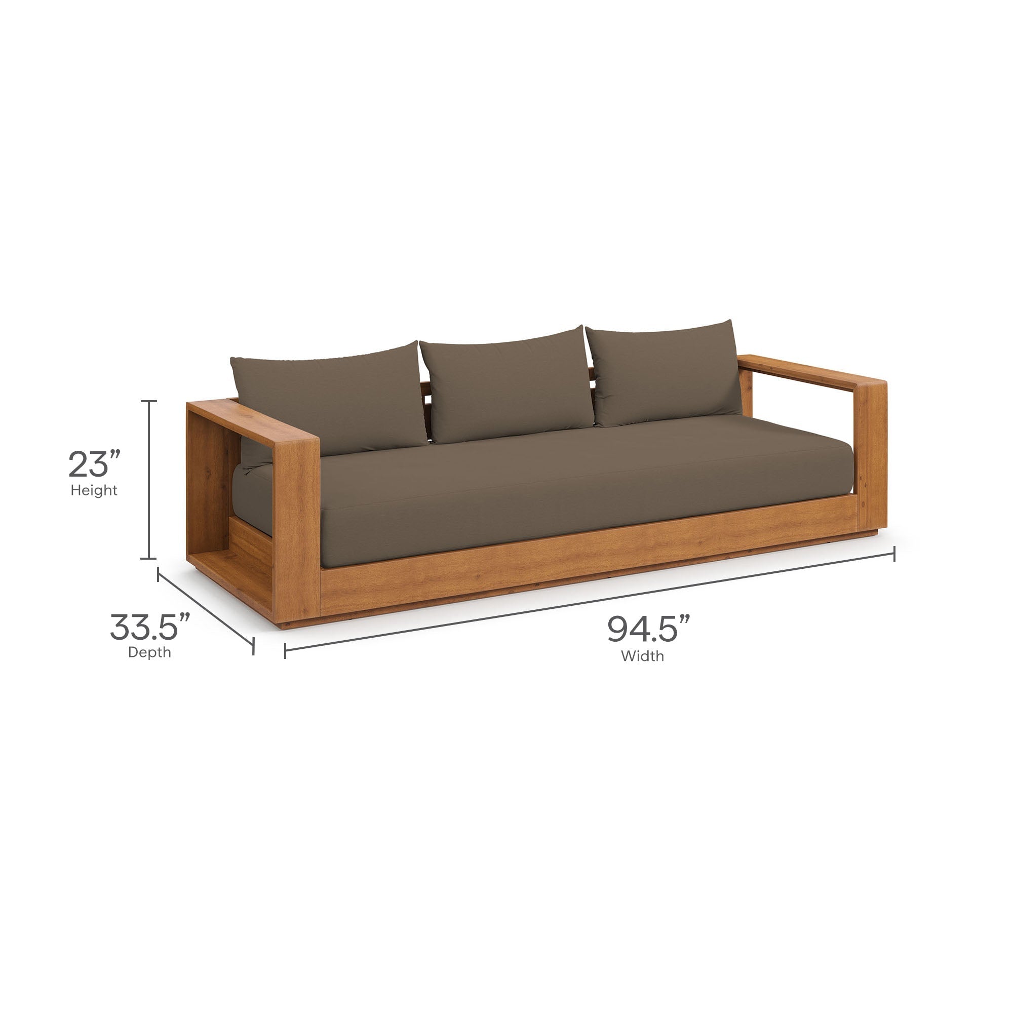 Tahoe 2-Piece Outdoor Patio Acacia Wood Sofa and Coffee Table Set by Modway