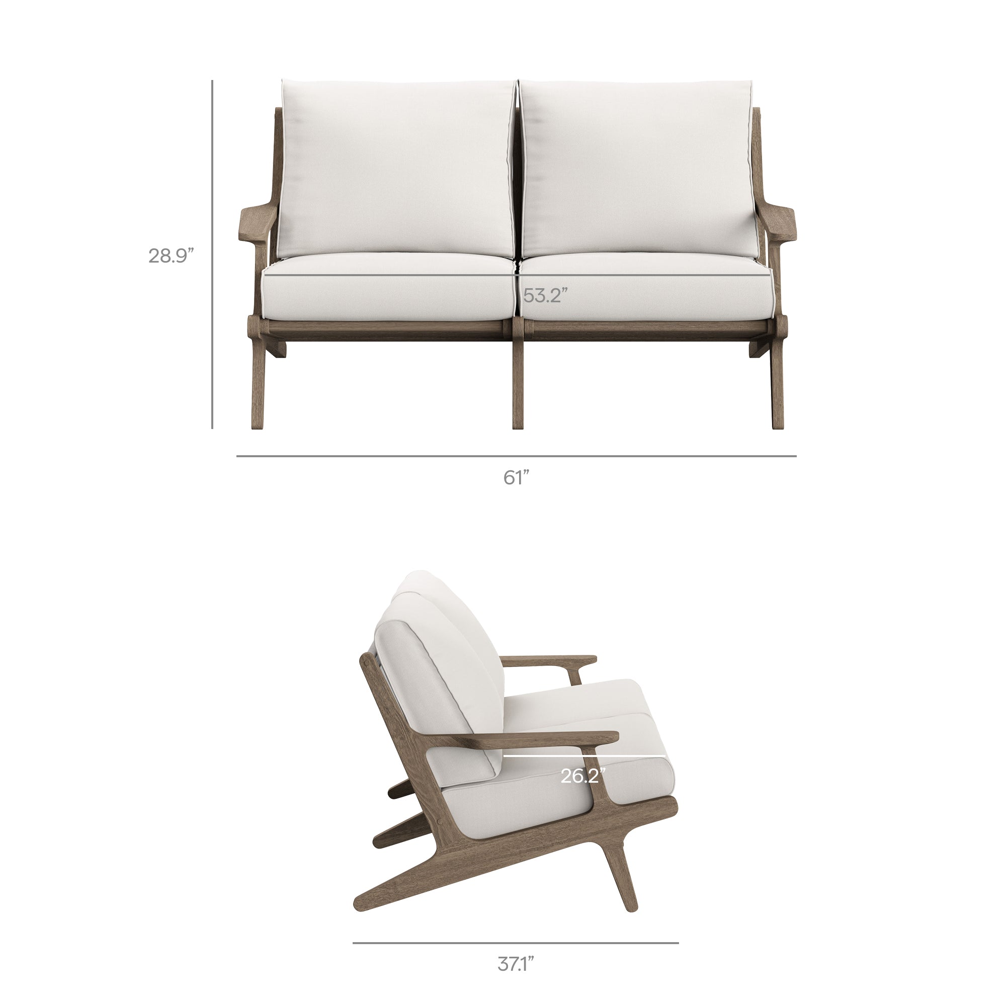Saratoga Outdoor Patio Teak Wood Loveseat by Modway