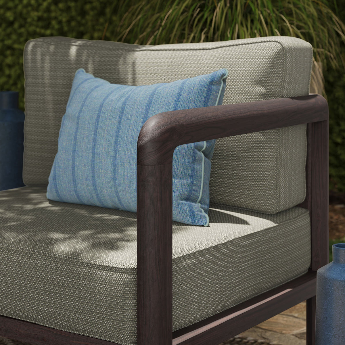 Kona Outdoor Patio Teak Wood Right-Arm Facing Modular Armchair by Modway