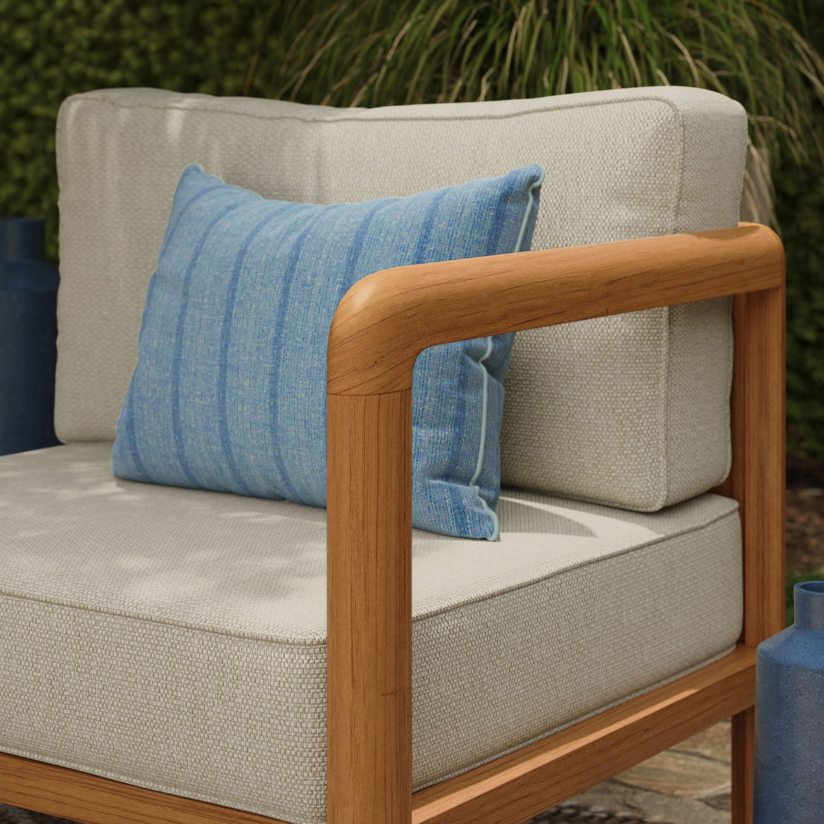 Kona Outdoor Patio Teak Wood Right-Arm Facing Modular Armchair by Modway