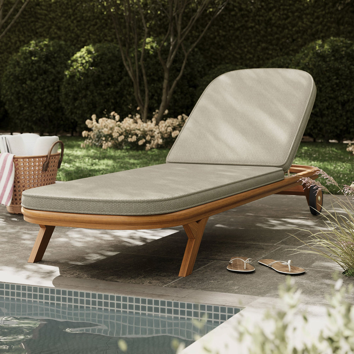 Kona Outdoor Patio Teak Wood Chaise Lounge Chair by Modway