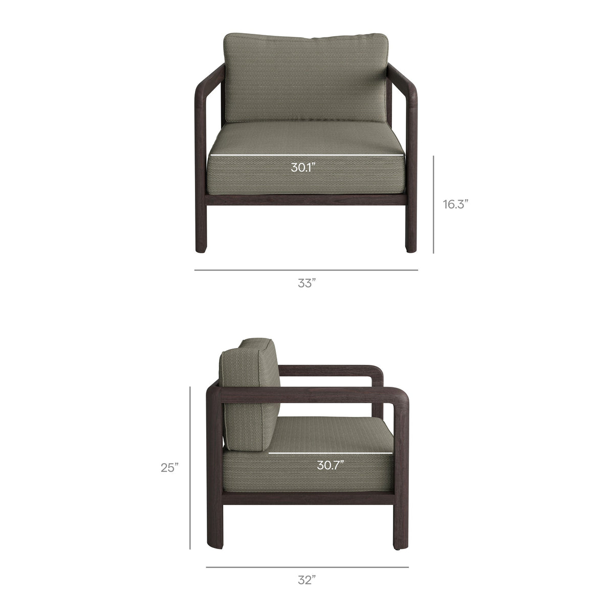 Kona 5-Piece Outdoor Patio Teak Wood Furniture Set by Modway