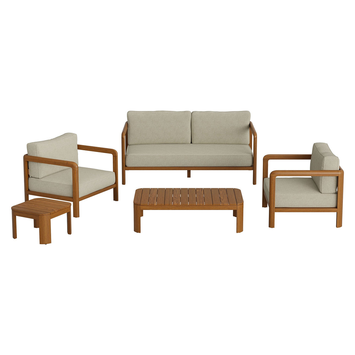 Kona 5-Piece Outdoor Patio Teak Wood Furniture Set by Modway