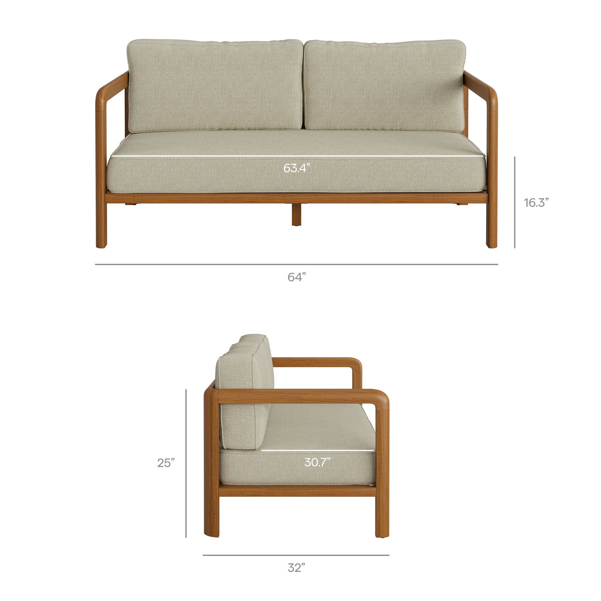 Kona 5-Piece Outdoor Patio Teak Wood Furniture Set by Modway