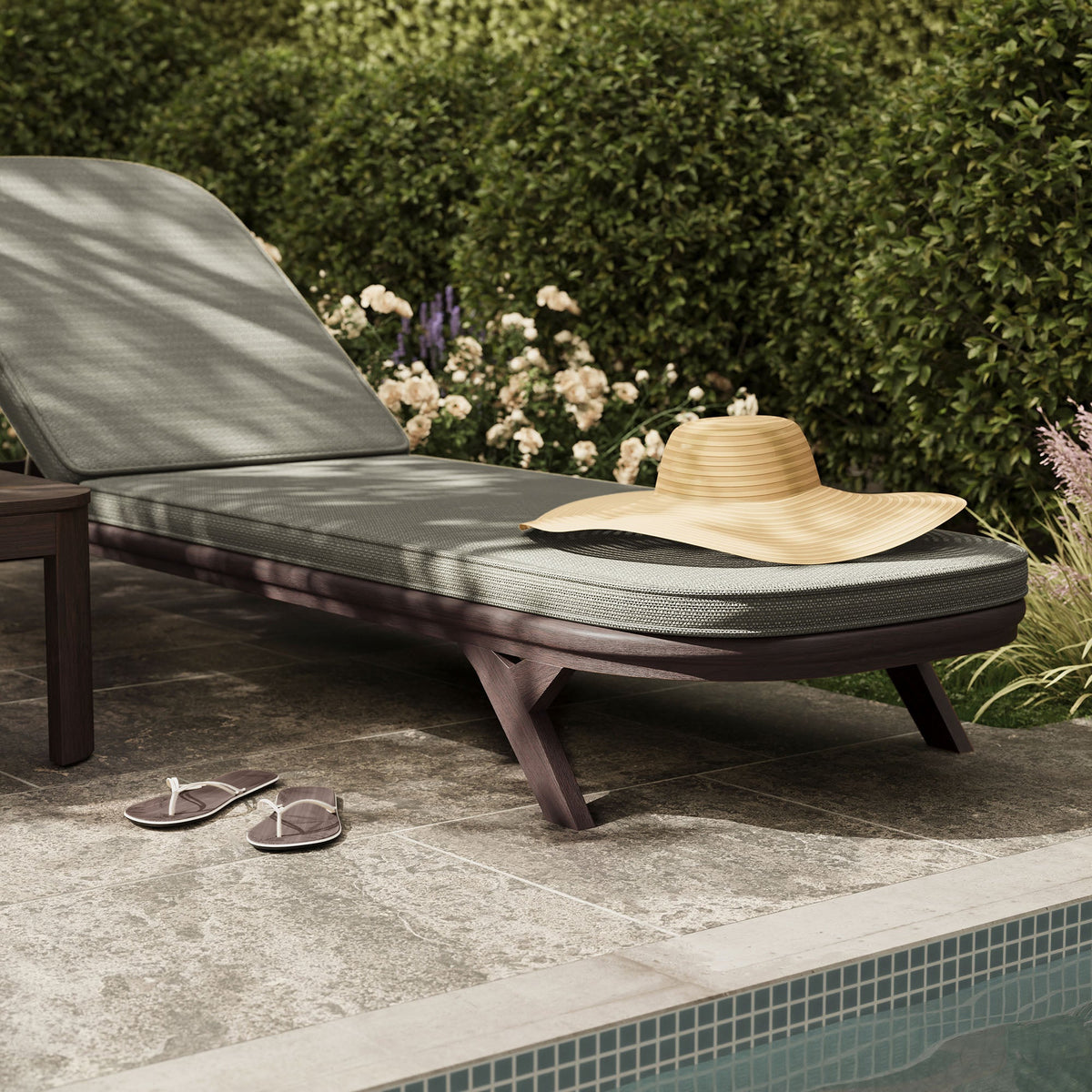 Kona 3-Piece Outdoor Patio Teak Wood Chaise Lounge Set by Modway
