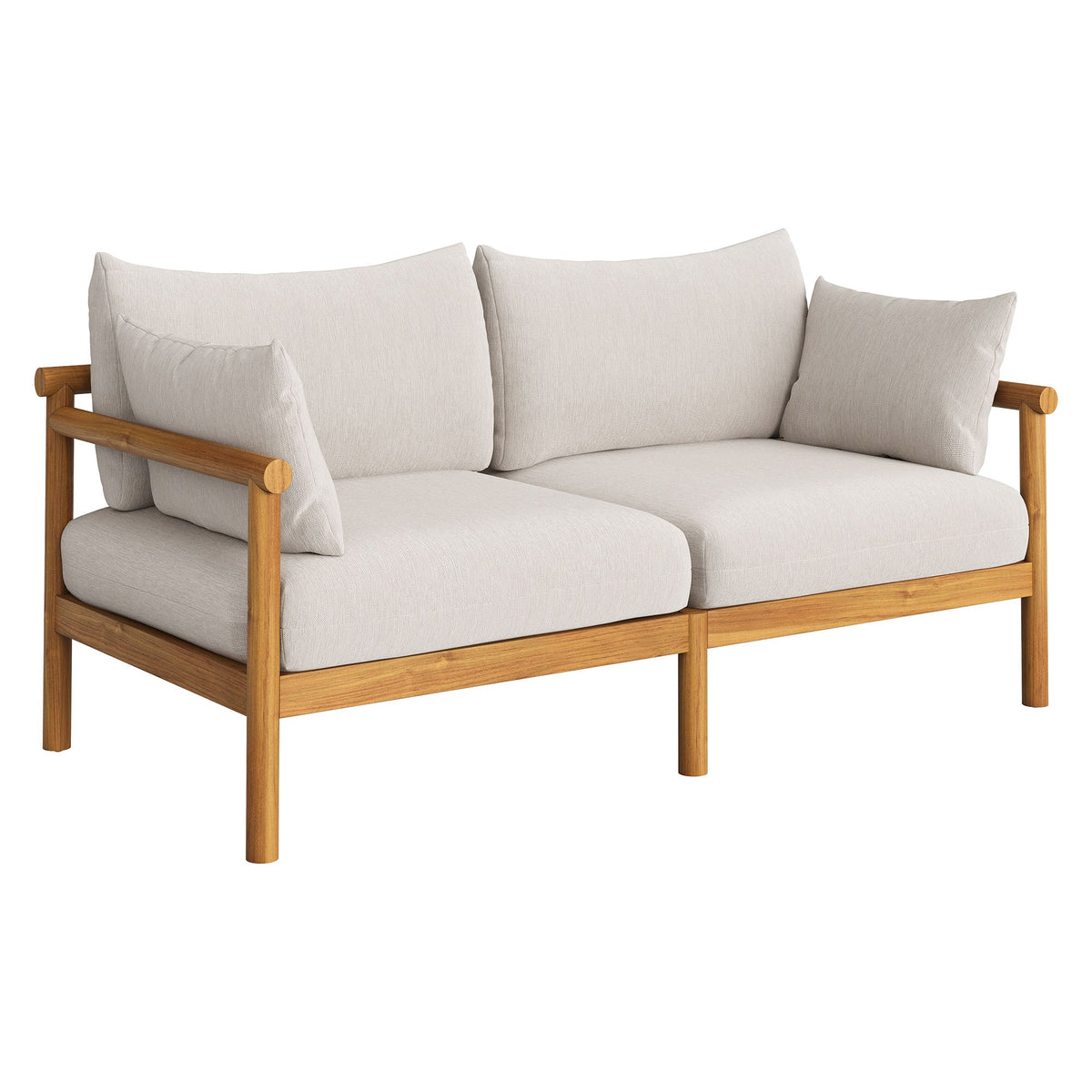 Eleni Outdoor Patio Teak Wood Loveseat by Modway