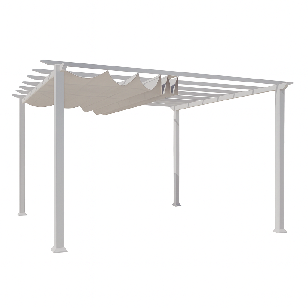 Florence 11 Ft. X 11 Ft. Aluminum Pergola in White Finish and White Canopy