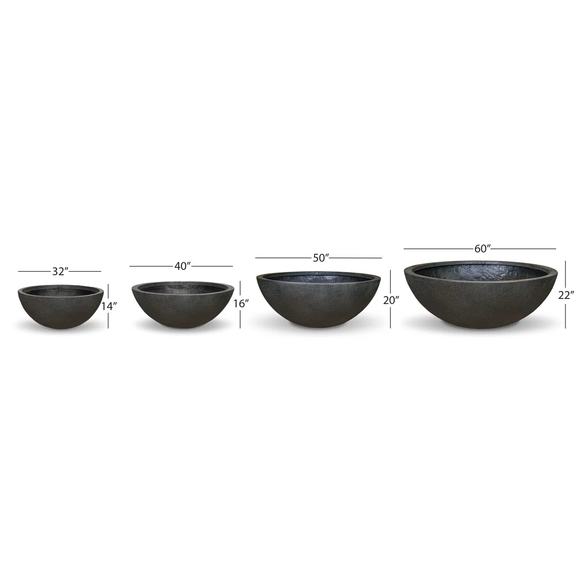 Fountain Bowl Container Water Garden, Green Slate