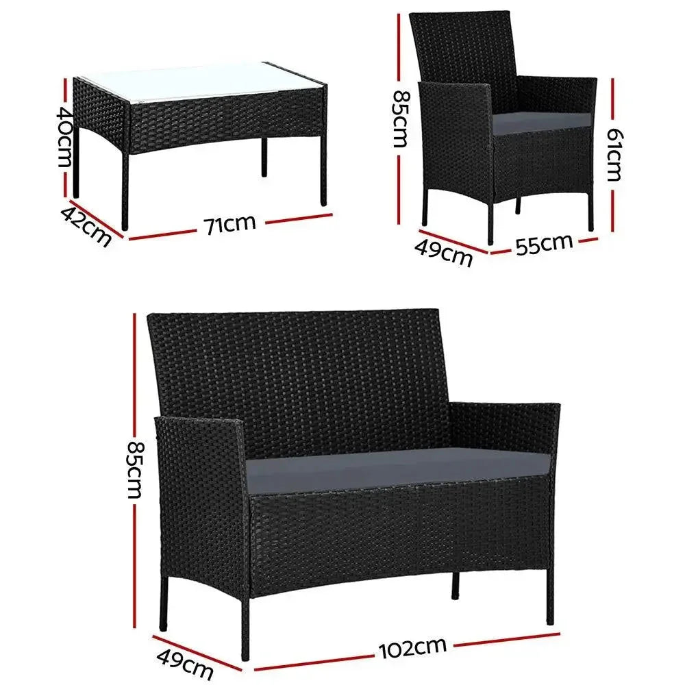 Garden Garden Furniture Outdoor Lounge Setting Wicker Sofa Patio
